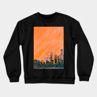 Orange and blue abstract Crewneck Sweatshirt